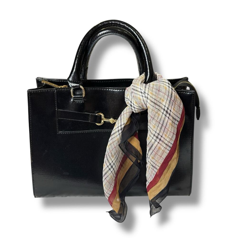 Black, Red, and Khaki Square Scarf